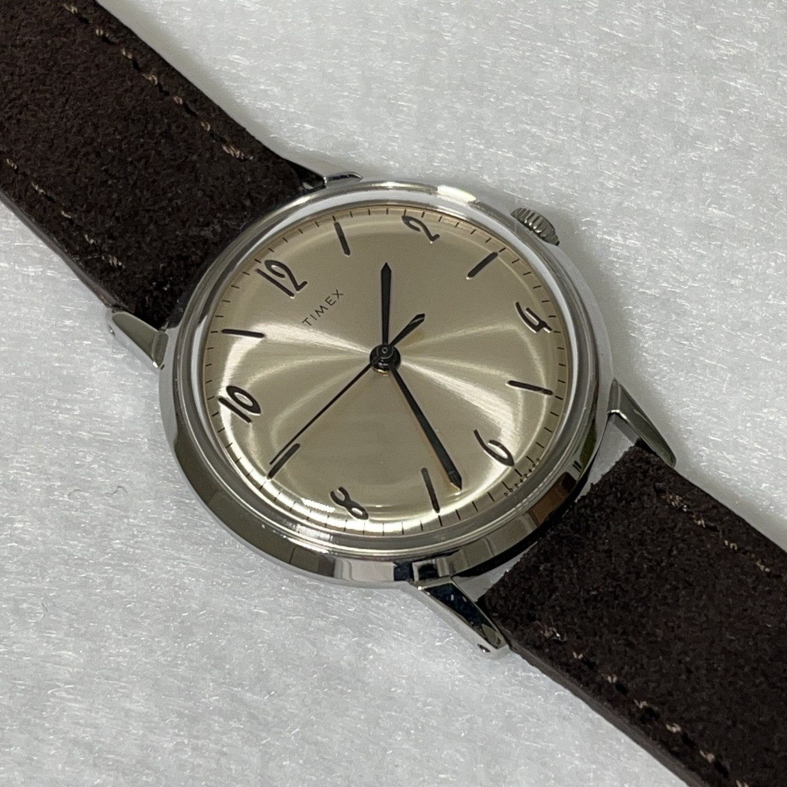 2017 Timex Marlin 1965 Reissue Handwound + Fluco Germany Suede Leather Band New