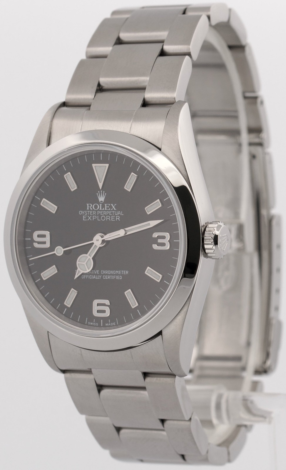 Rolex Explorer I BLACK 36mm 3-6-9 Stainless Steel Automatic Oyster Watch 14270