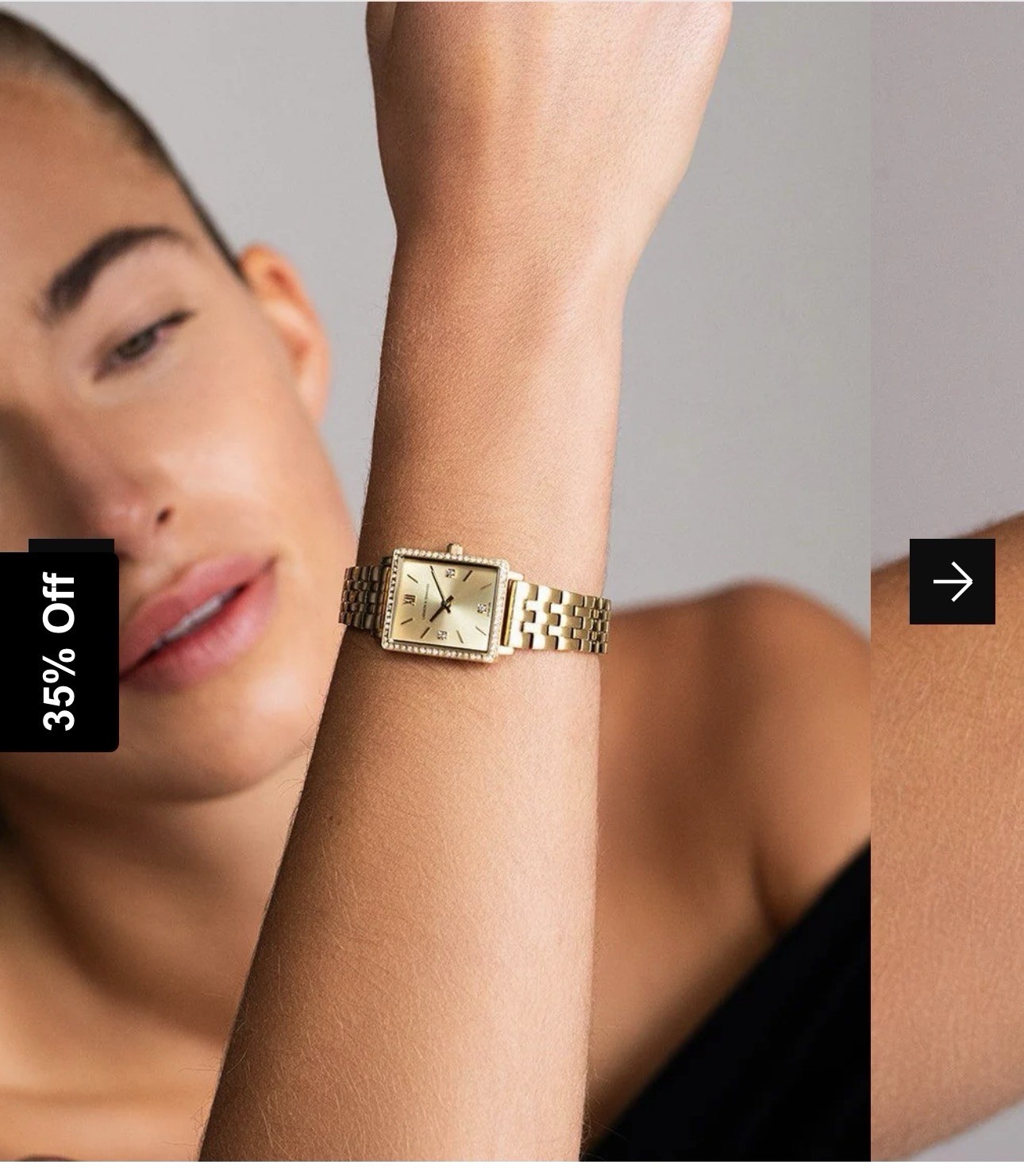 Larsson & Jennings Mini Boyfriend 31mm Watch Women Gold Tone Square