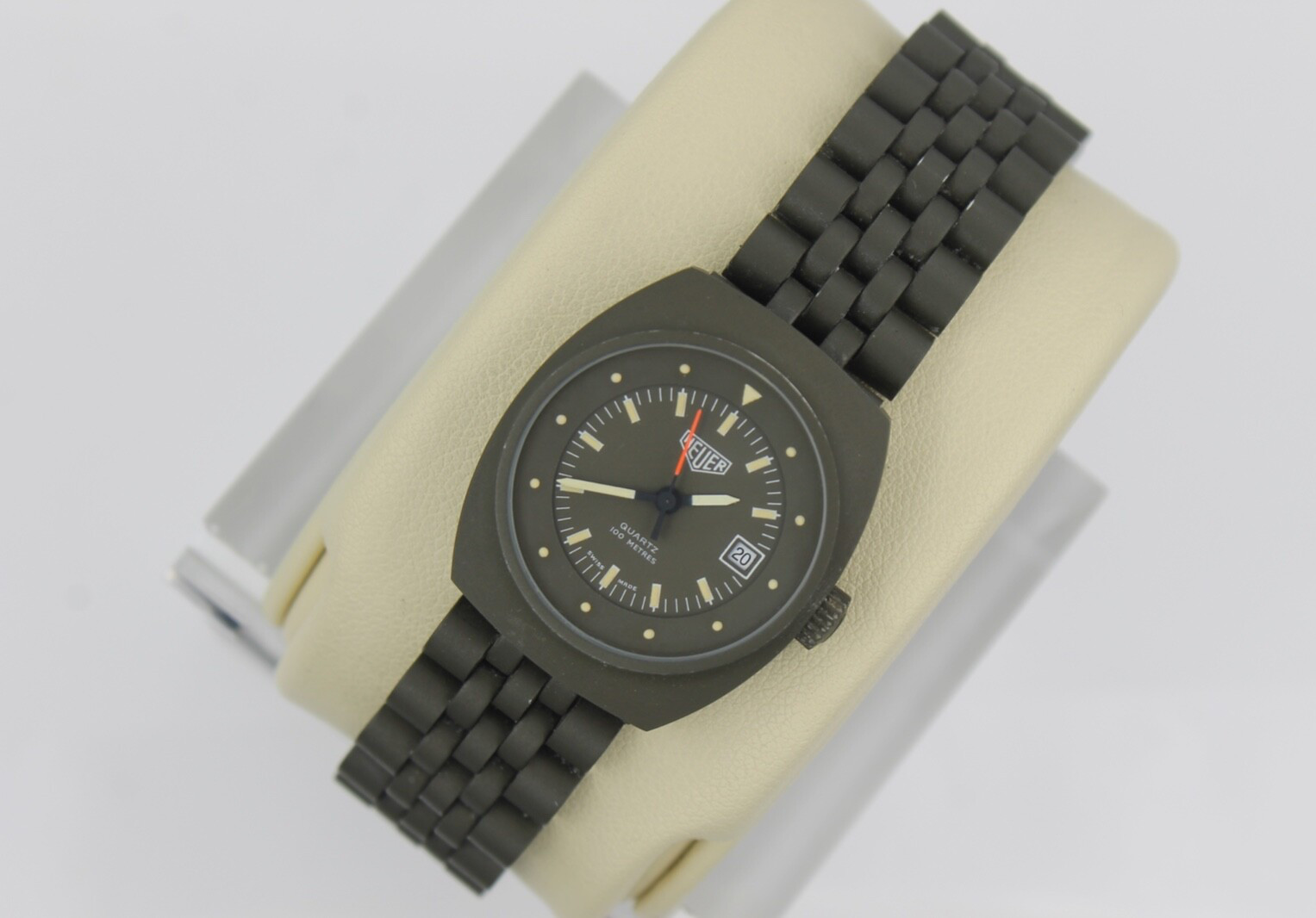 Pre TAG Heuer 981.058 Women’s Military Green PVD Quartz Dive Watch Olive 1984
