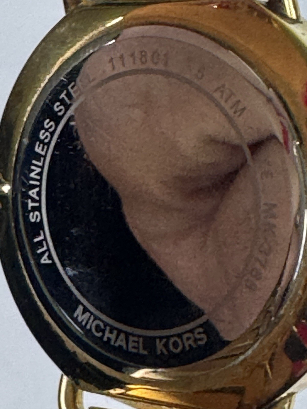 Michael Kors MK3786 Gold Tone Bracelet Watch Black Dial Crystal New Battery