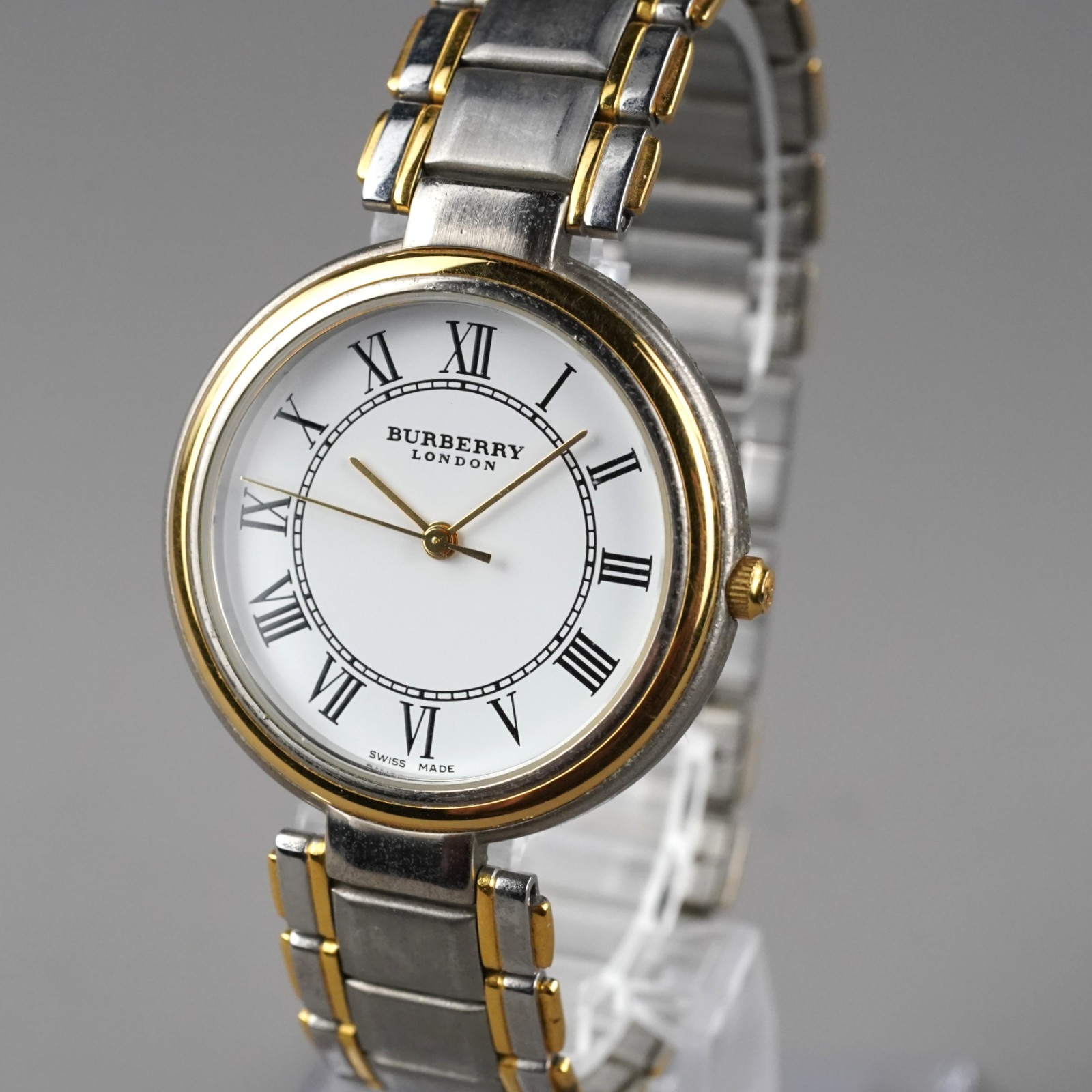 Burberrys Vintage 11500G Men’s Watch Silver 34mm New Battery 5 3222
