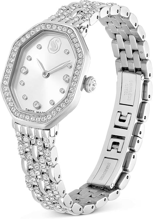 Swarovski Dextera Octagon Watch, Swiss Made, Metal Bracelet, Stainless steel