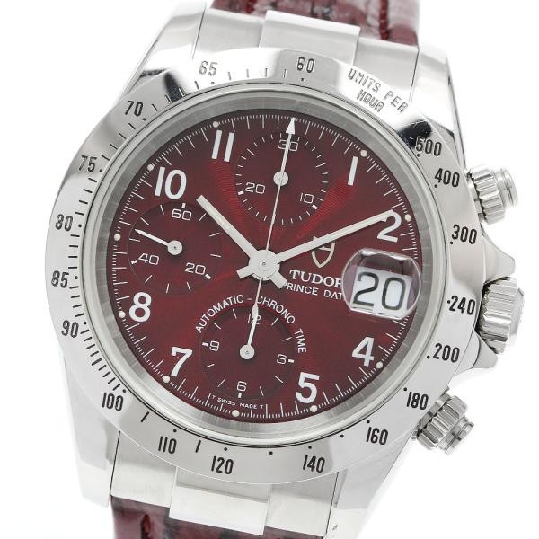 TUDOR PRINCE DATE CHRONOTIME 79280 39mm SS Red #C19089