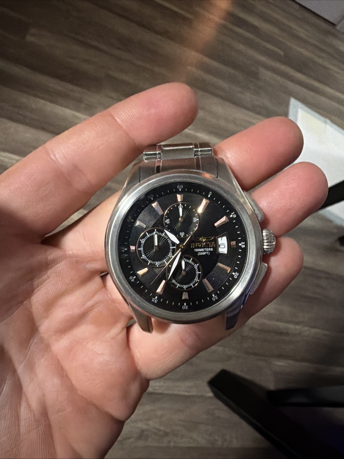 Invicta Specialty 1483 Stainless Steel Chronograph Watch Dead Battery -Works