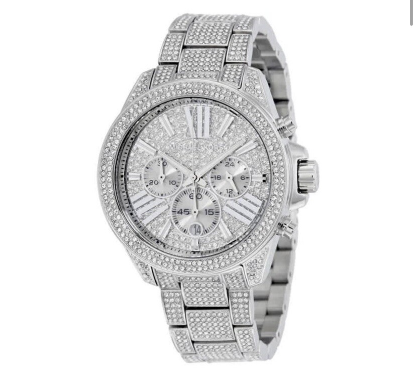 Michael Kors Wren 41.5 mm Silver Case Women’s Wrist Watch, White Dial – (MK6317)