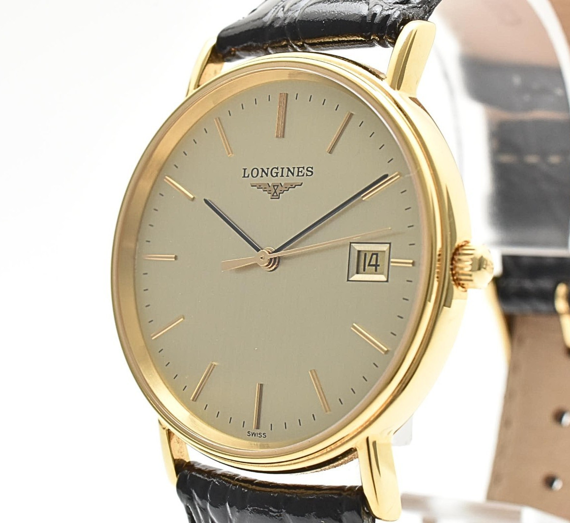 LONGINES L4.720.2 Grand Classic Presence 33mm Quartz Gold Dial Vtg Men’s Watch