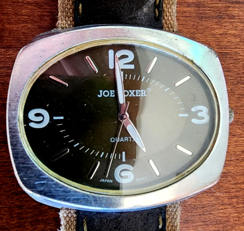 Joe Boxer Quartz Watch Canvas & Leather Strap Japan Movt