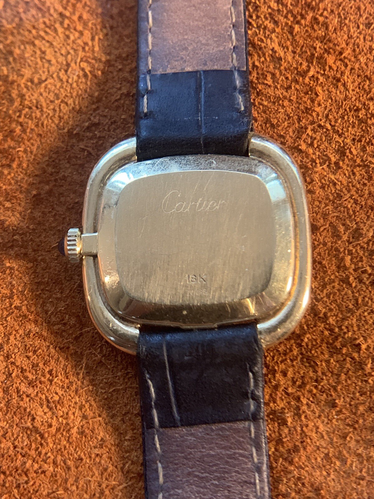 Rare Cartier 18k Manual Wind Enamel Dial