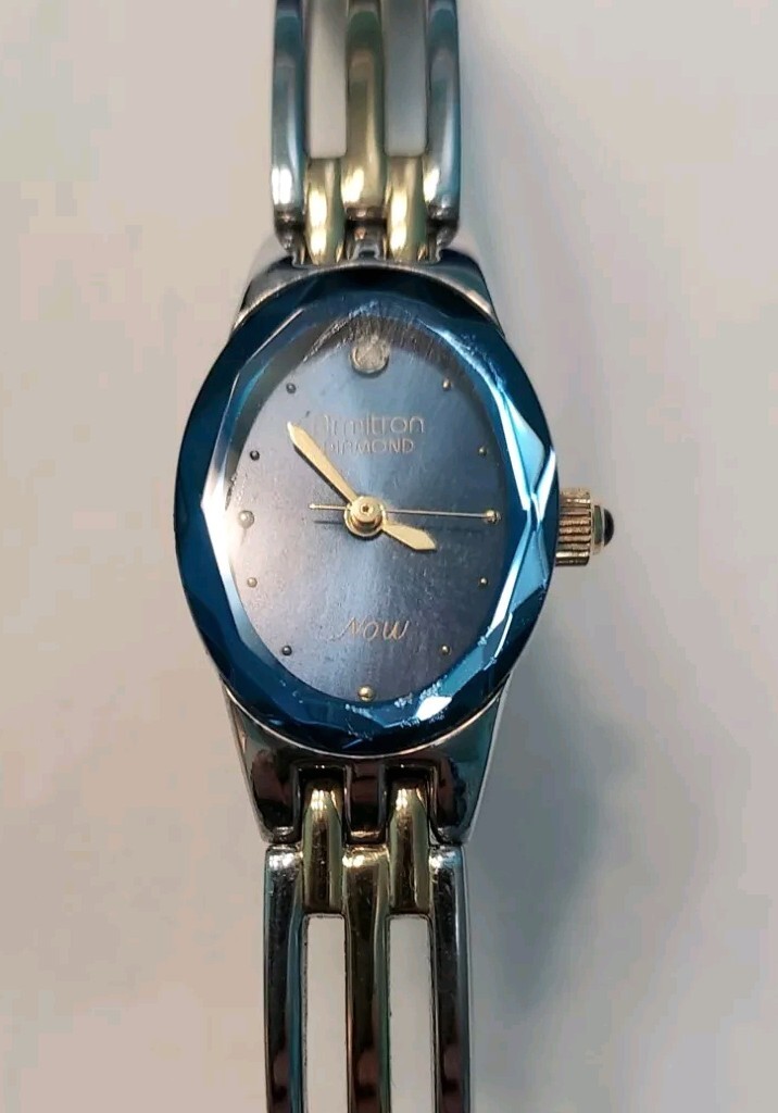 Armitron Diamond Now Gold & Silver Tone Blue Face Women’s Watch