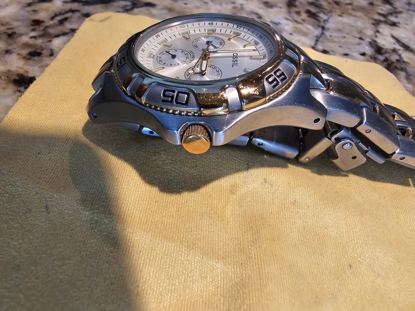 Fossil Blue Bq9183 Watch, Gold/Silver Stainless Band