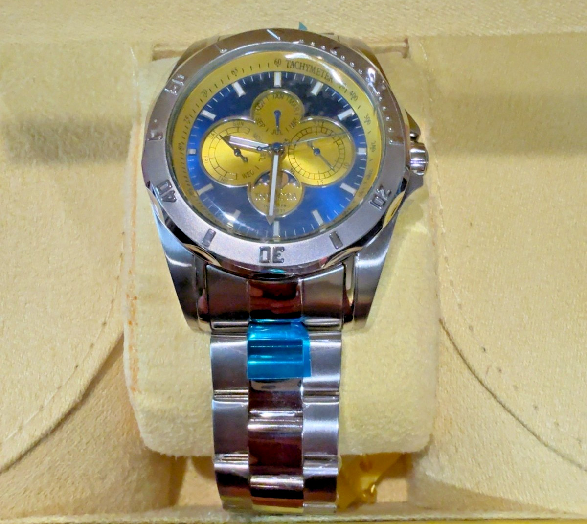 Invicta Reserve Men’s Stainless Steel Moonphase Triple Calendar Watch