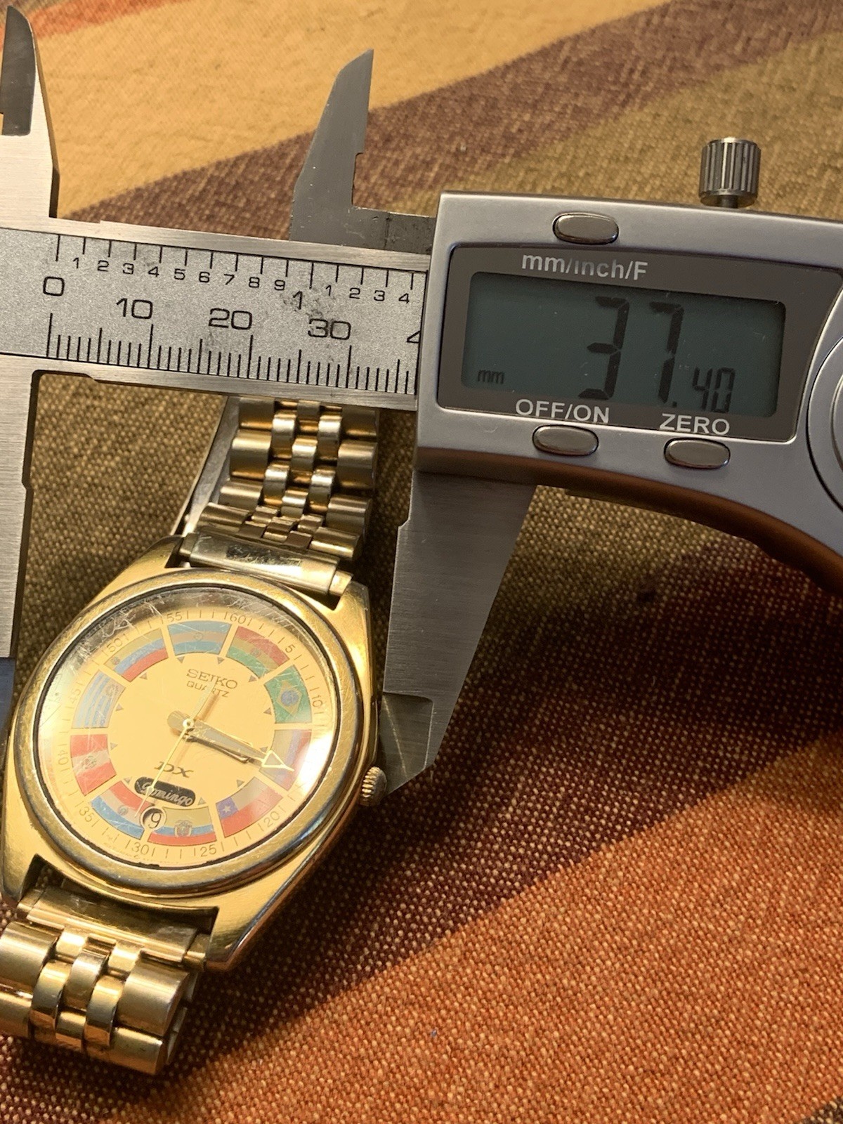 Seiko Quartz Watch. World Cup, Flags of South America. 1990. 5V23-8230. Pelé.