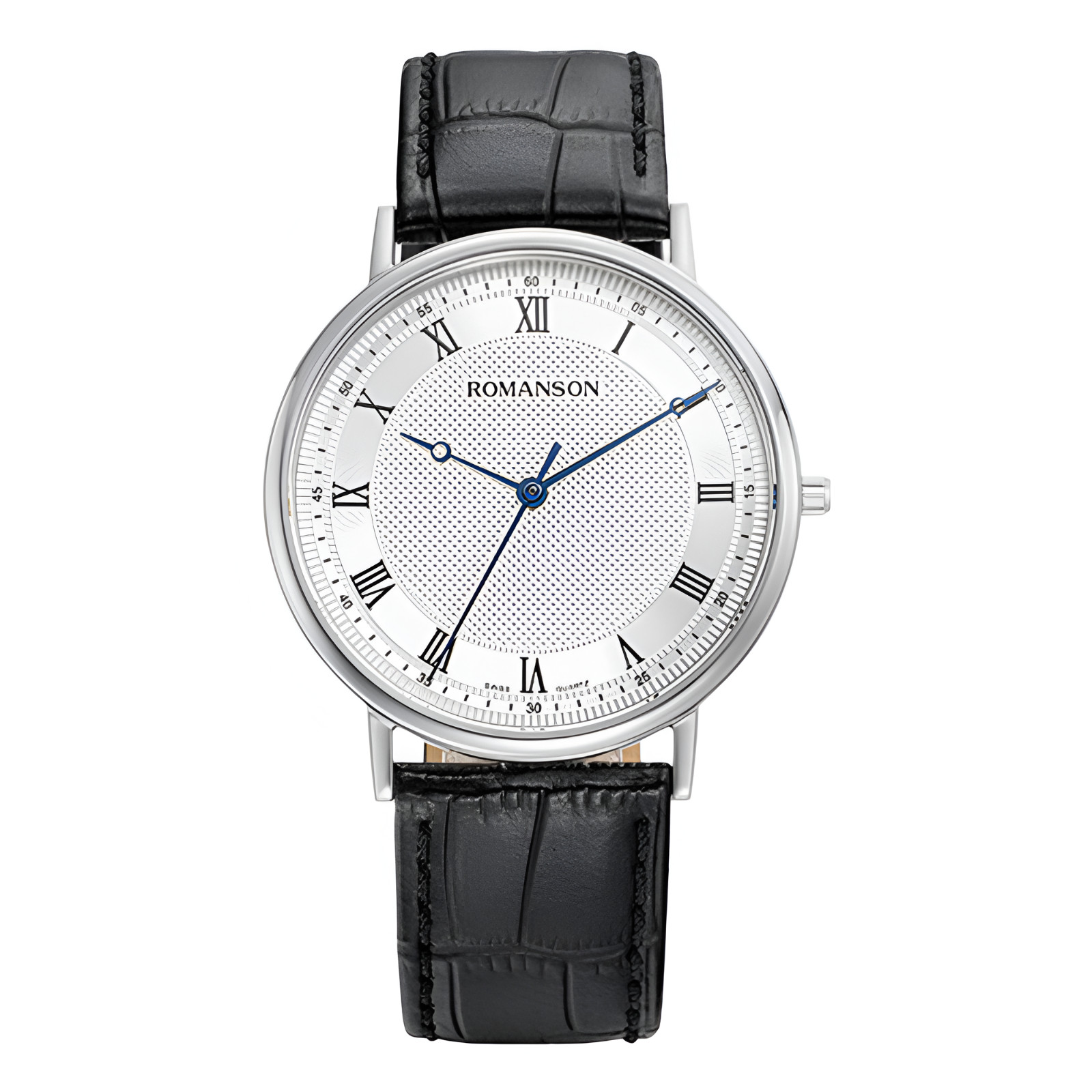 Romanson Kyros Classic Slim Leather wristwatch RWTLMM2B2003WHBK0