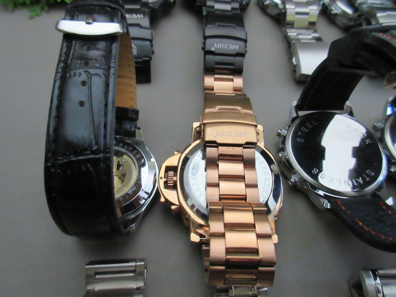 Men’s Watch Lot of 15 Weide/Megir/Curren/Dufonte & More Non-Working Parts/Repair