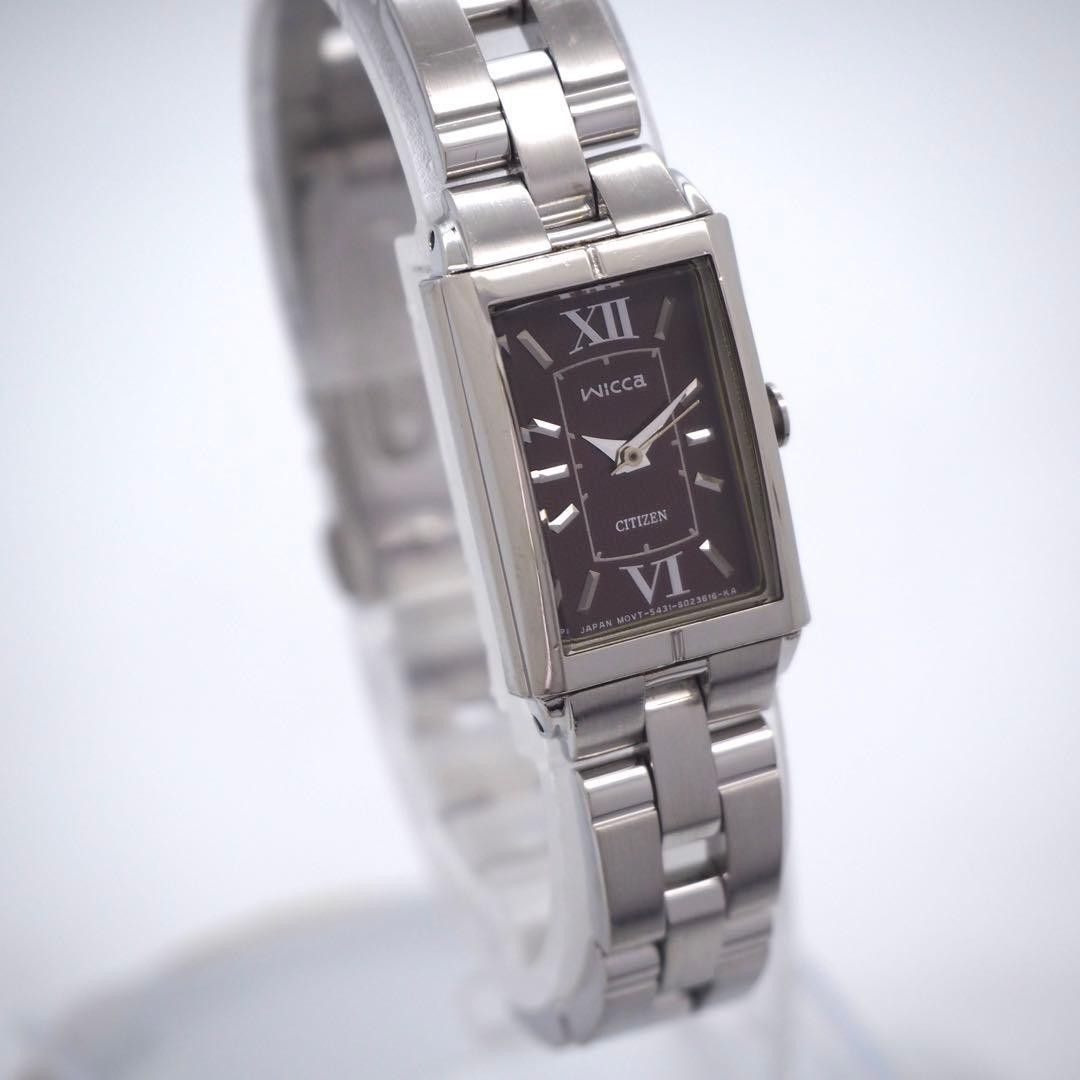 712 Working CITIZEN Watch Ladies Wicca Silver Wine Red