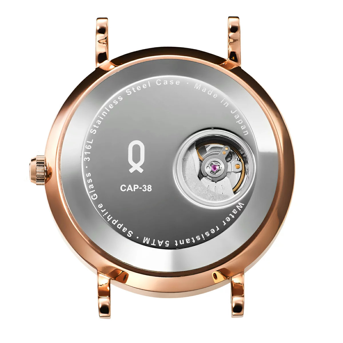 Knot CAP-38 Mechanical Open Heart Automatic Watch Rose Gold&Burgundy Japan Made