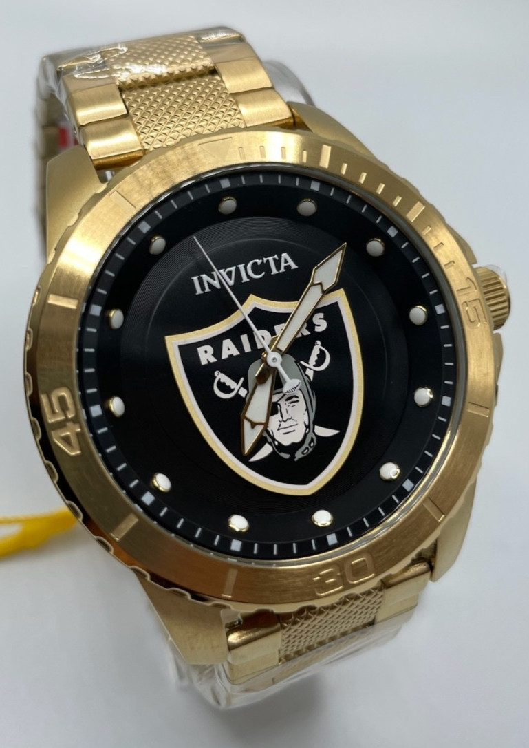 Invicta NFL Las Vegas Raiders Men’s Watch – 48mm, Gold (48093)
