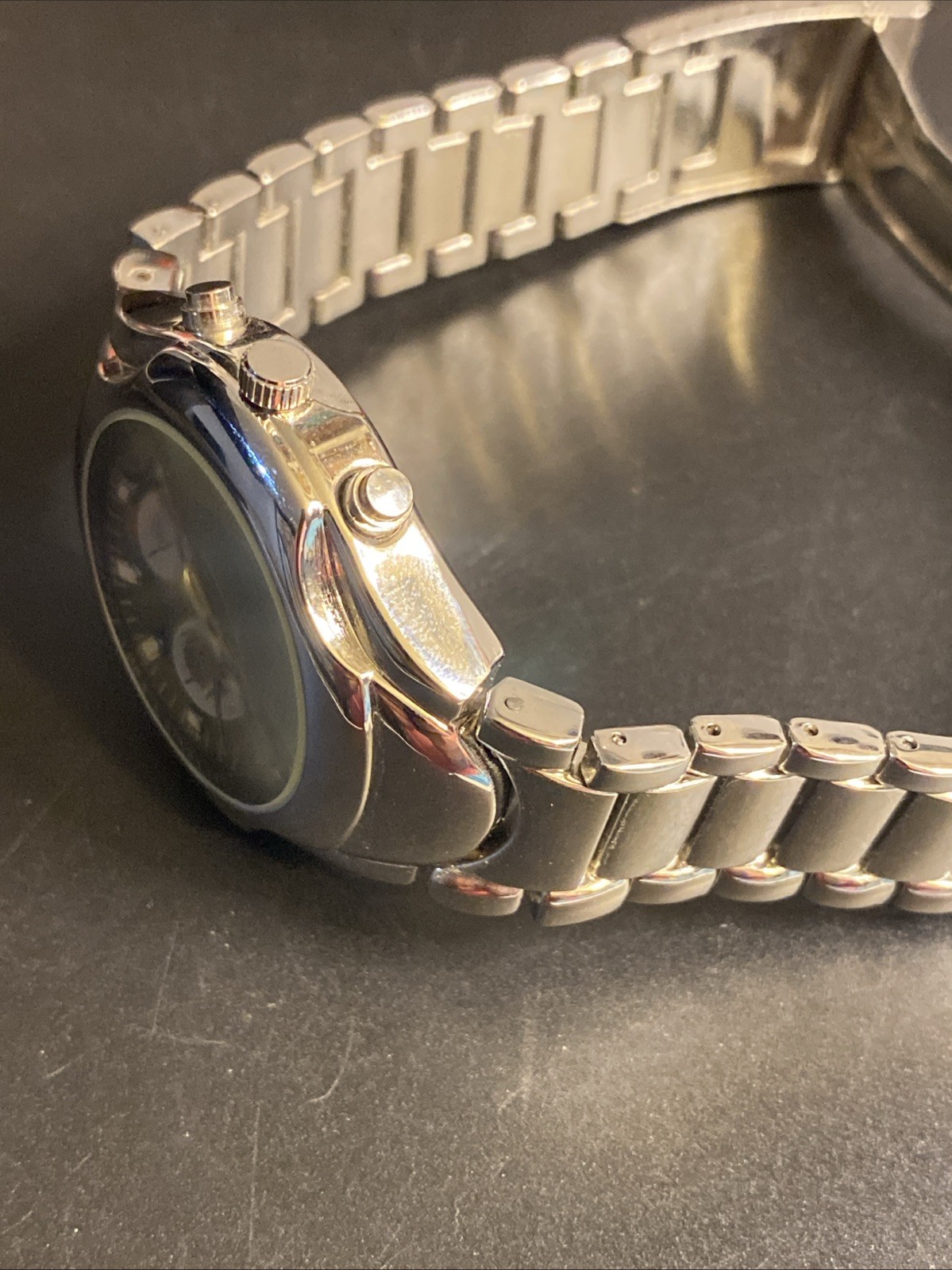 Collezio Men’ Black Dial Round Silver Tone Case New Battery