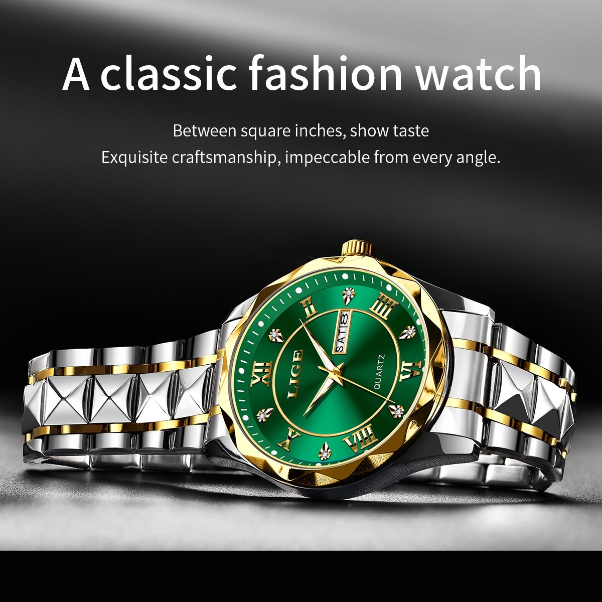 Men Casual Watch Waterproof Luminous Quartz Wristwatch Stainless Steel Date HOT