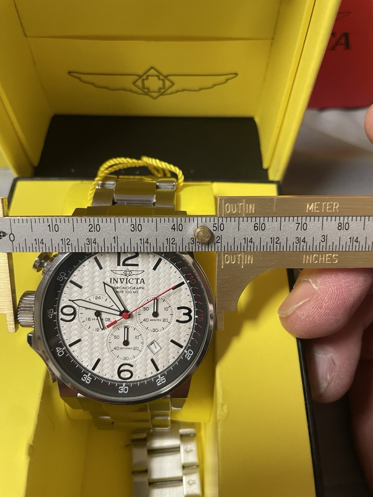 BRAND NEW INVICTA I FORCE MODEL 20130 QUARTZ CHRONOGRAPH WHITE CARBON FIBER DIAL