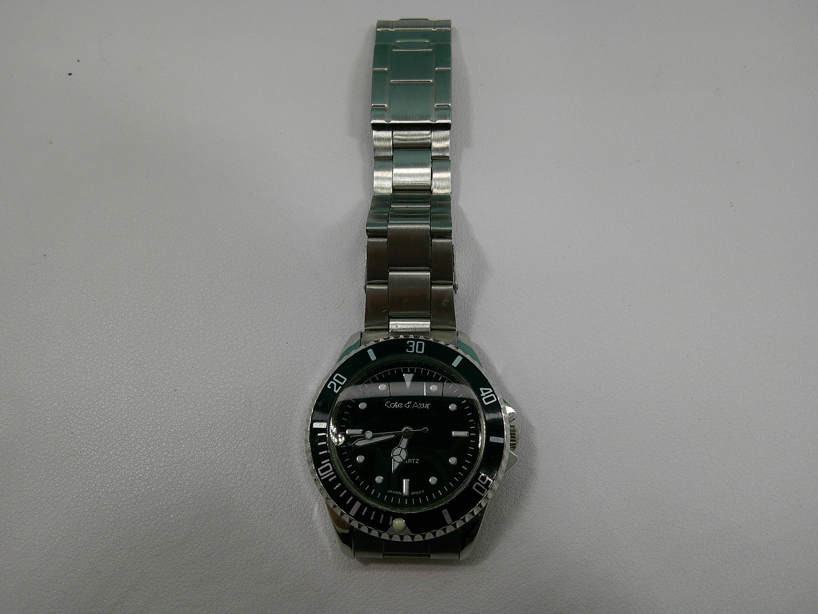 Cote d’Azur Quartz Mens Watch Size 6 1/4″ Japan Movt New Battery