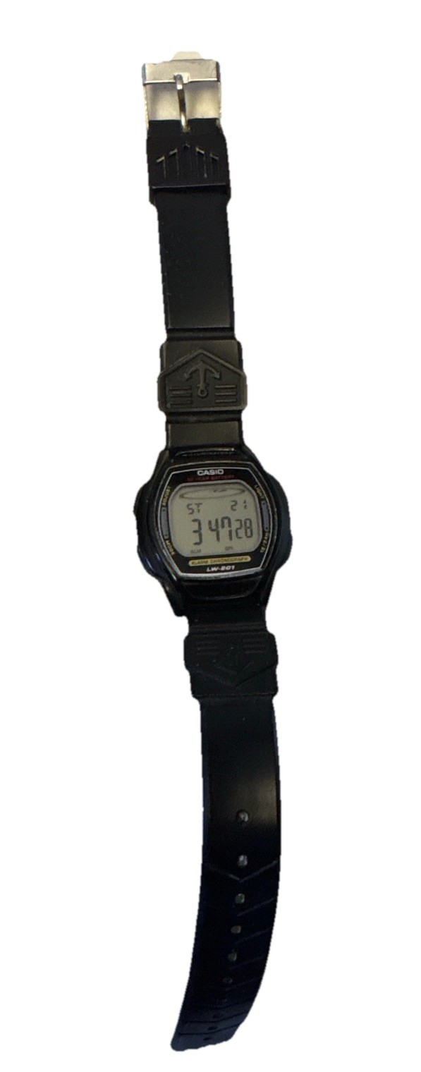 Casio LW-201 Digital Wristwatch 2898 Water Resistant 5 Bar Black Tested