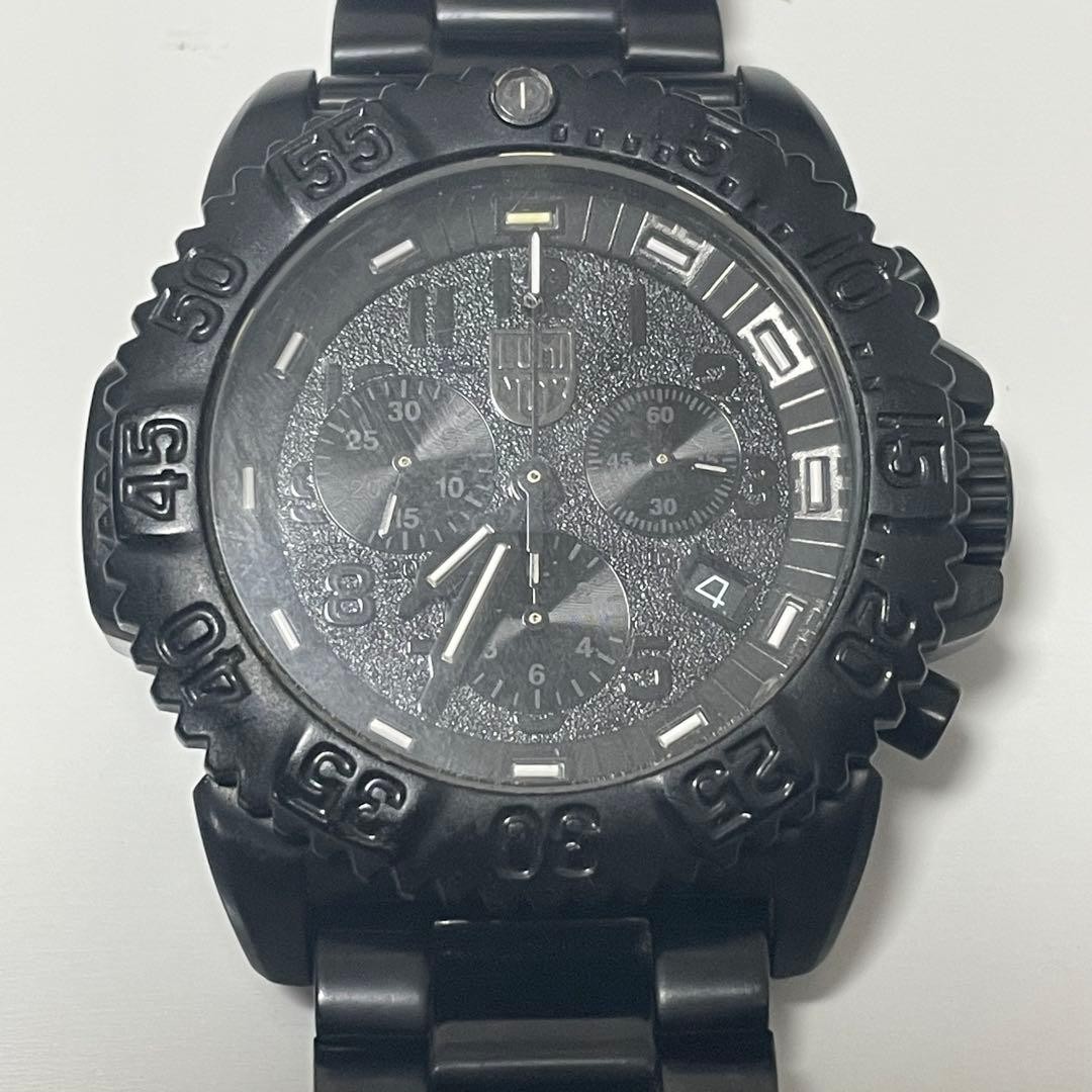 LUMINOX Navy SEAL Chronograph 3180 Series Ref.3182 Quartz Black Men’s Watch Auth