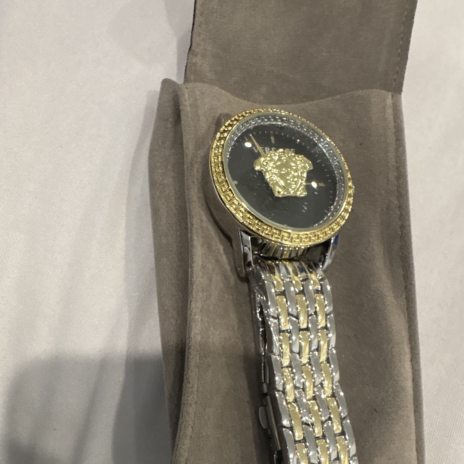 Versace Medusa Women’s Quartz Analog Black/Gold Dial Two-Tone Bracelet Watch