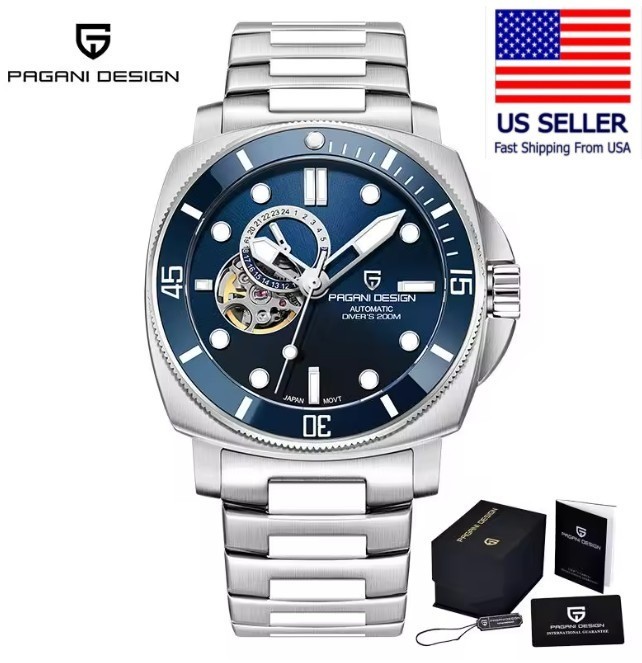 Pagani Design PD-1736 NH39 Open Heart Automatic 43mm Diver Watch 200M Sapphire