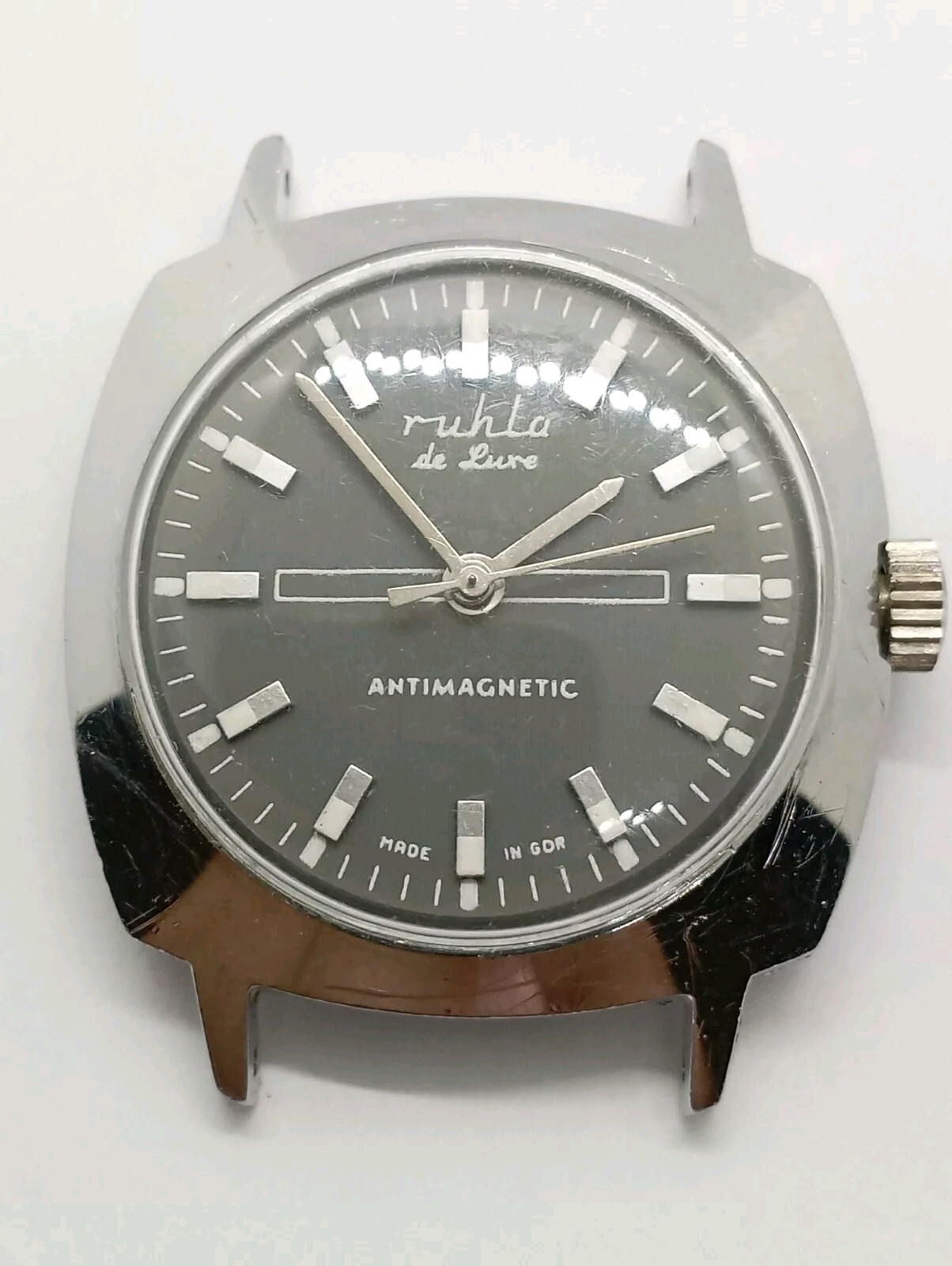 VINTAGE UMF Ruhla De Luxe Grey Dial Cal. 24-00 Germany Made Looking Good 👍