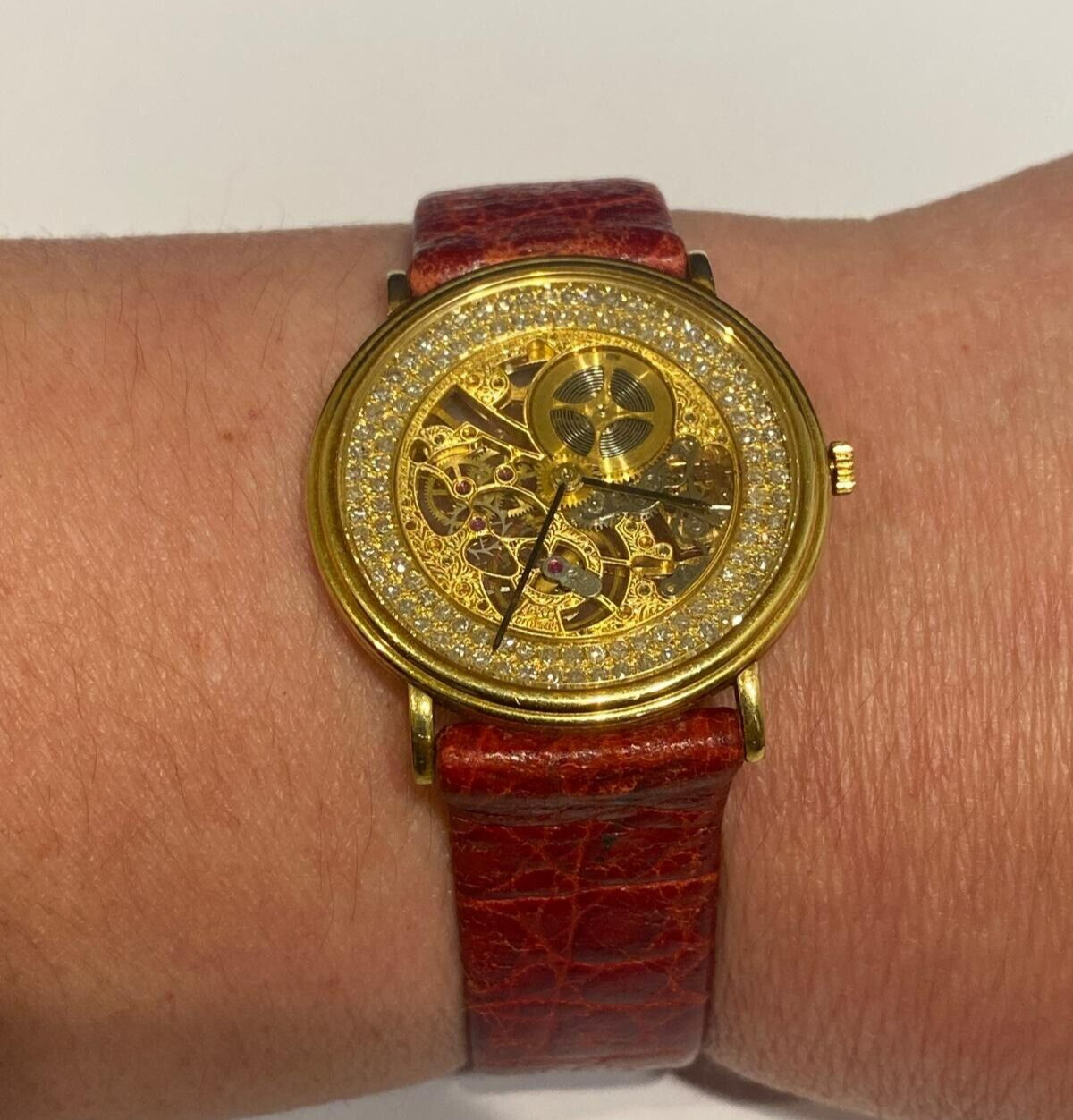 Fine Vintage Audemars Piguet ‘Skeletonized’ 18k gold & Diamond wristwatch