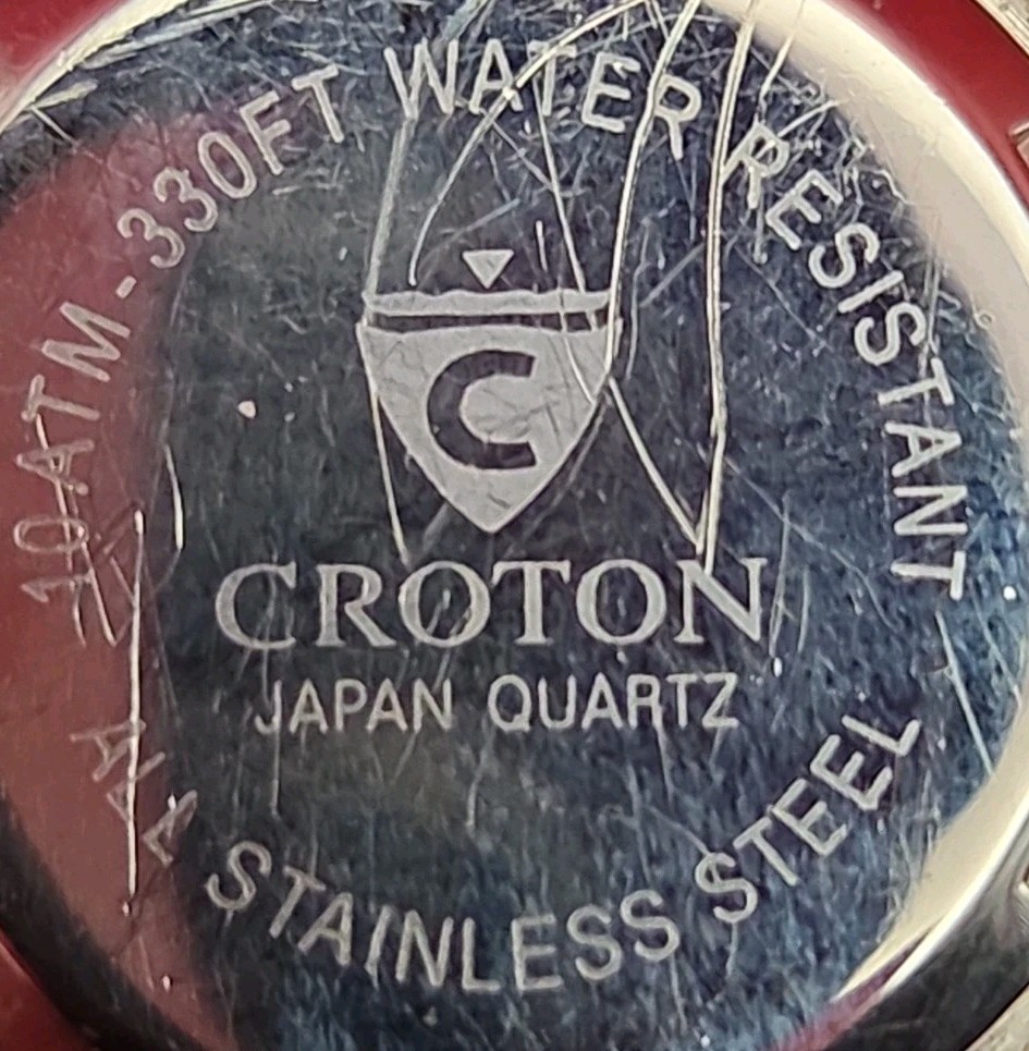 Croton 28mm All Stainless Steel Blue Dial Pepsi Red Blue Bezel Jpan Quartz Watch
