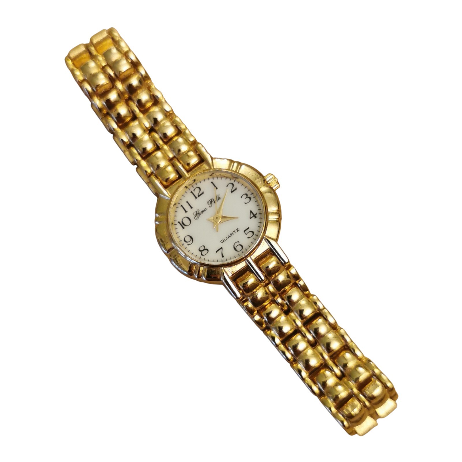 Gino Polli 18ct Gold Electroplated Ladies Watch Quartz Movement 19cm Strap Worki