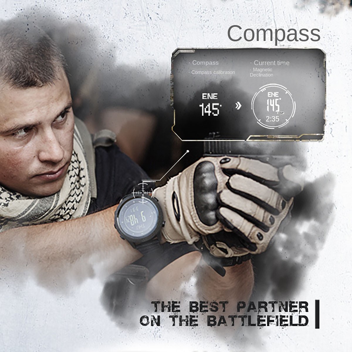 US North Edge Apache 3 Smart Men Military Digital Sports Barometer Compass Watch