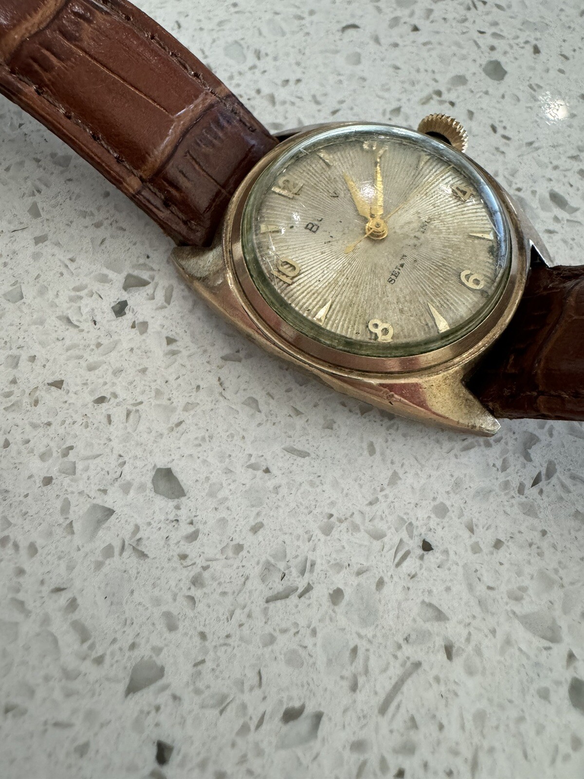 Vintage 1955 BULOVA 10K RGP 23J Sunburst Dial Self winding Men’s watch RUNS!!!