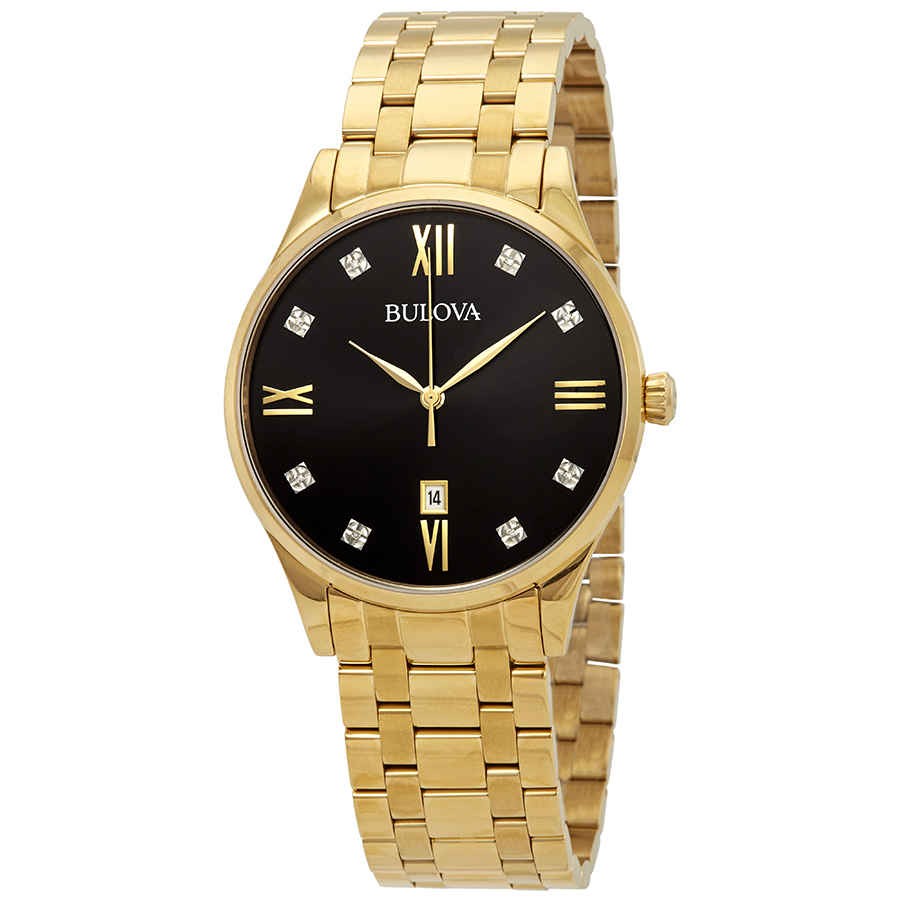 Bulova Diamond Black Dial Men’s Watch 97D108