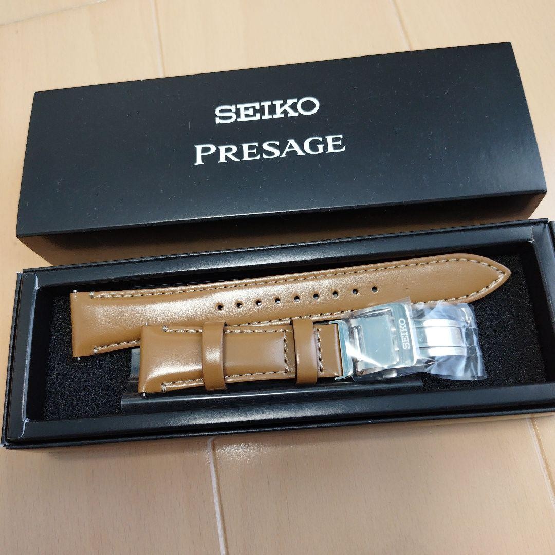 Seiko Presage Leather Watch Strap Brown Calf Leather 20mm Buckle Replacement