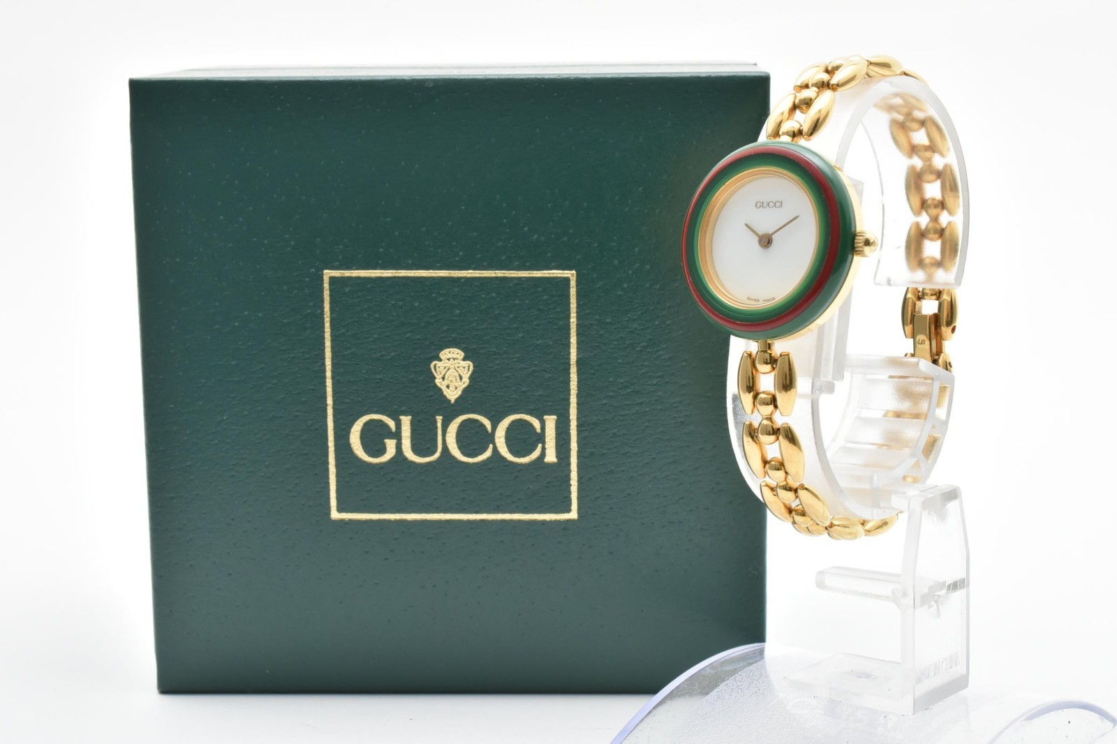 ▶️ GUCCI Change Bezel 11/12.2 6 Colors Quartz Vintage Gold Ladies Watch JAPAN