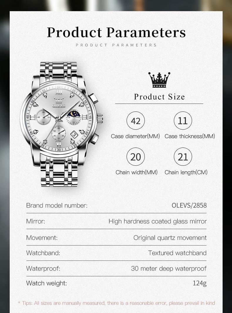 Luxury Diamond Wrist Watch for Men – Stylish, Quartz, Waterproof & Adjustable