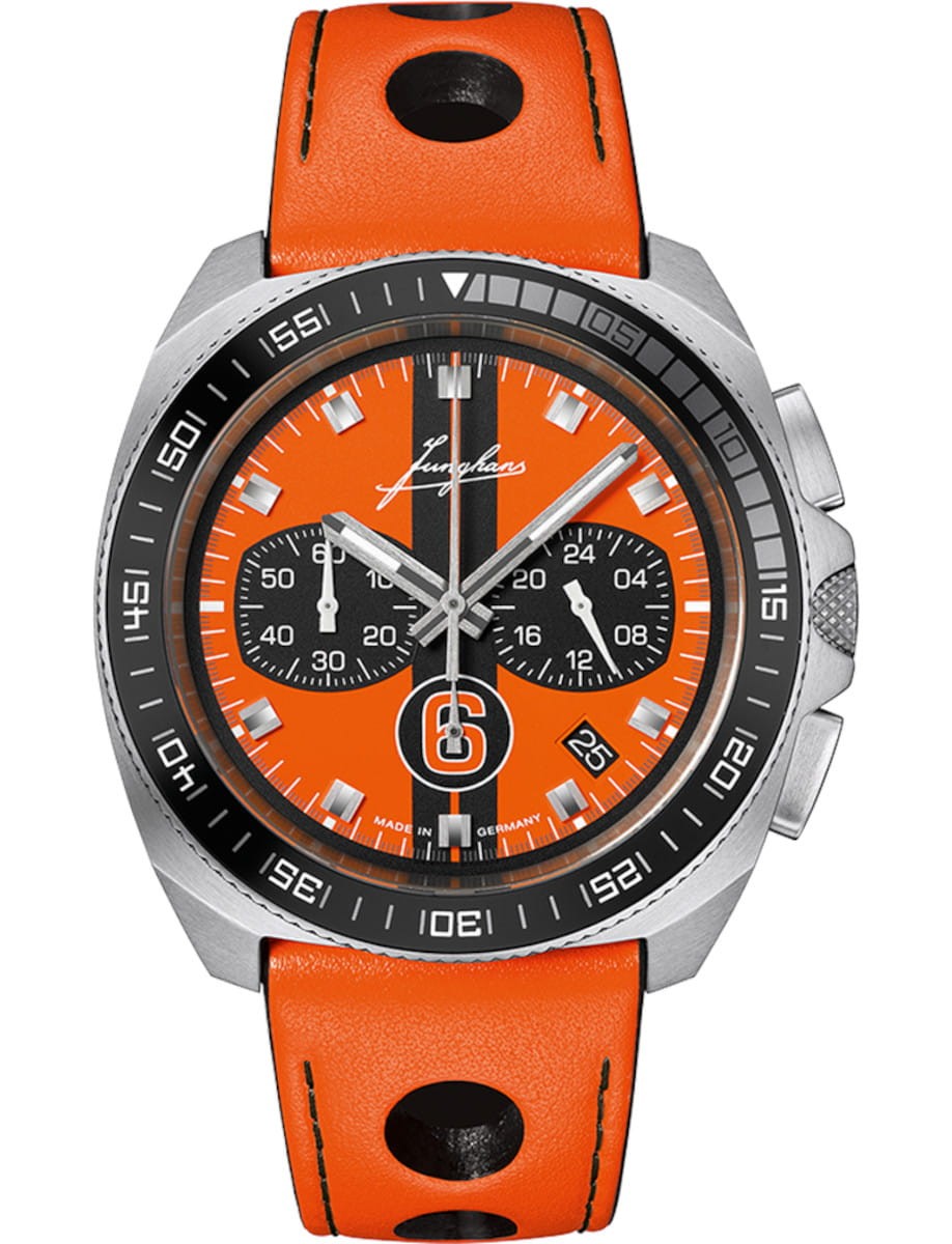 Junghans 1972 Chronoscope Sports Edition 43.3mm Orange Dial Watch 41/4557.00