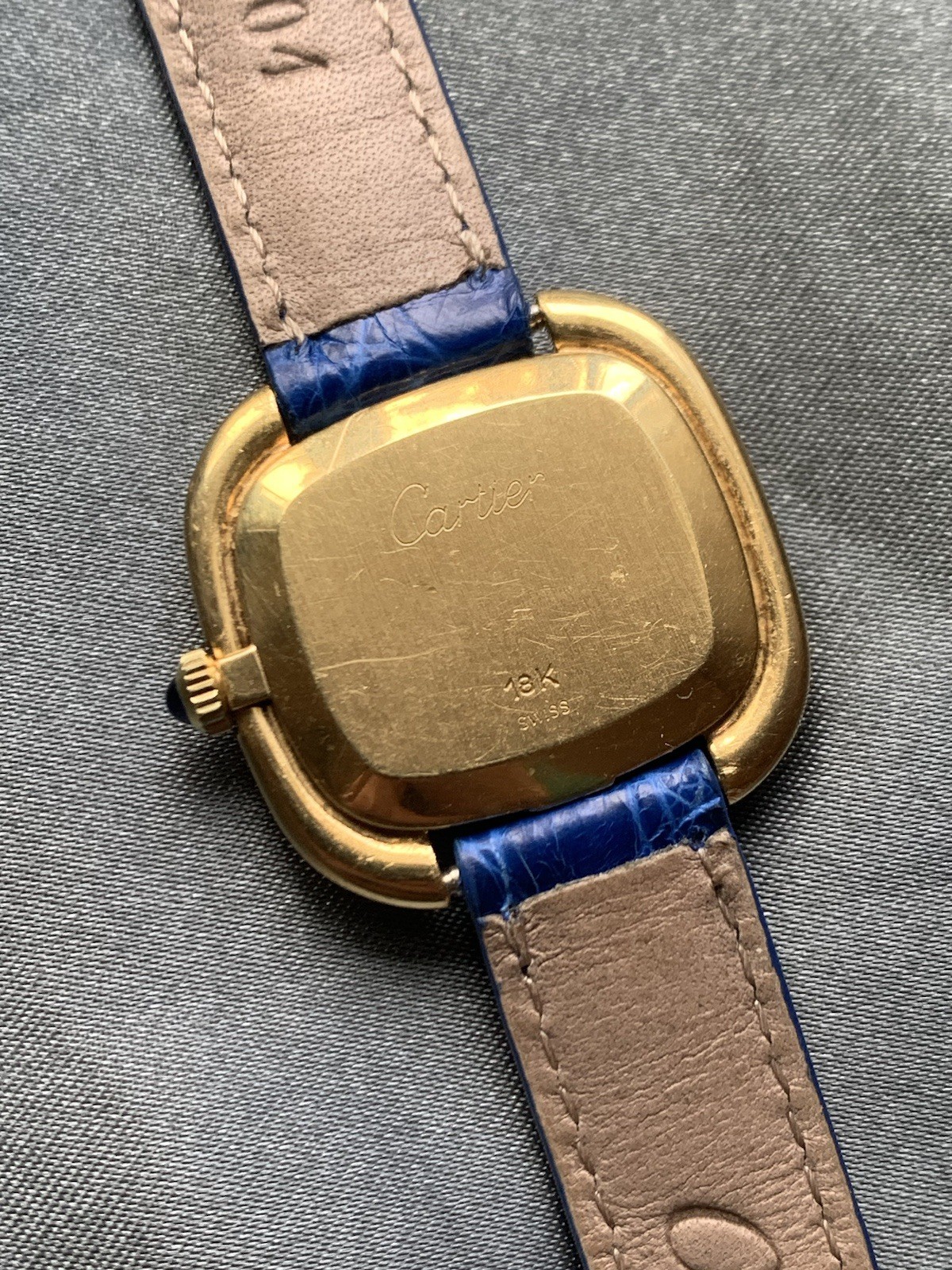 Rare Cartier 18k Manual Wind Enamel Dial