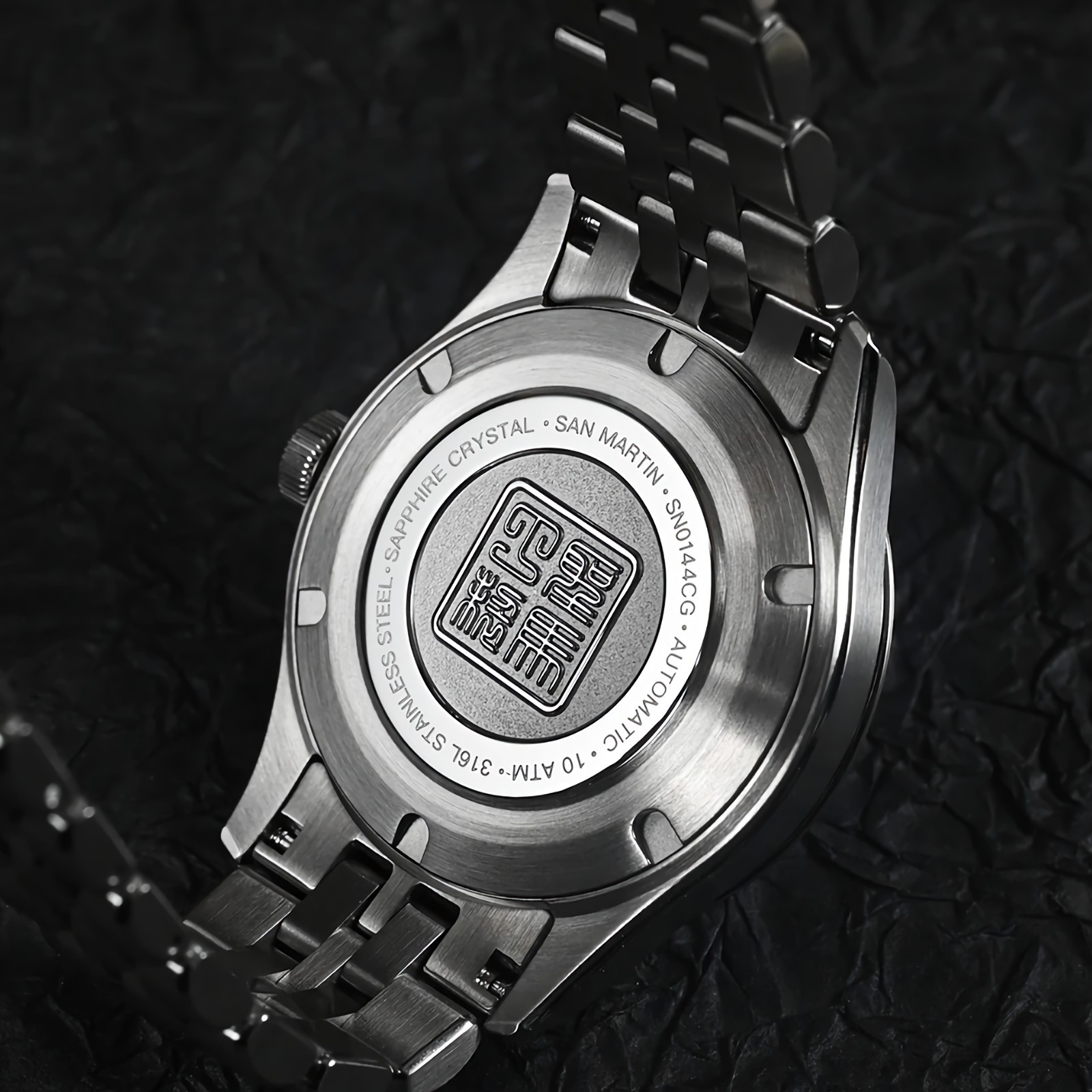 SAN MARTIN SN0144-CG4 Miyota 90S5 MOP/Sparkle Dial 39mm Chinese Style Gada Watch