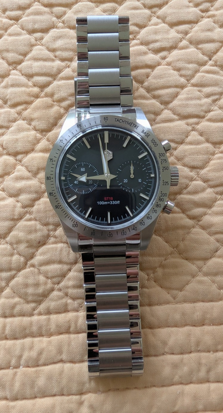 San Martin SM57 SN-103 Black Dial ST 1901 Handwind 100M BGW9 Bracelet