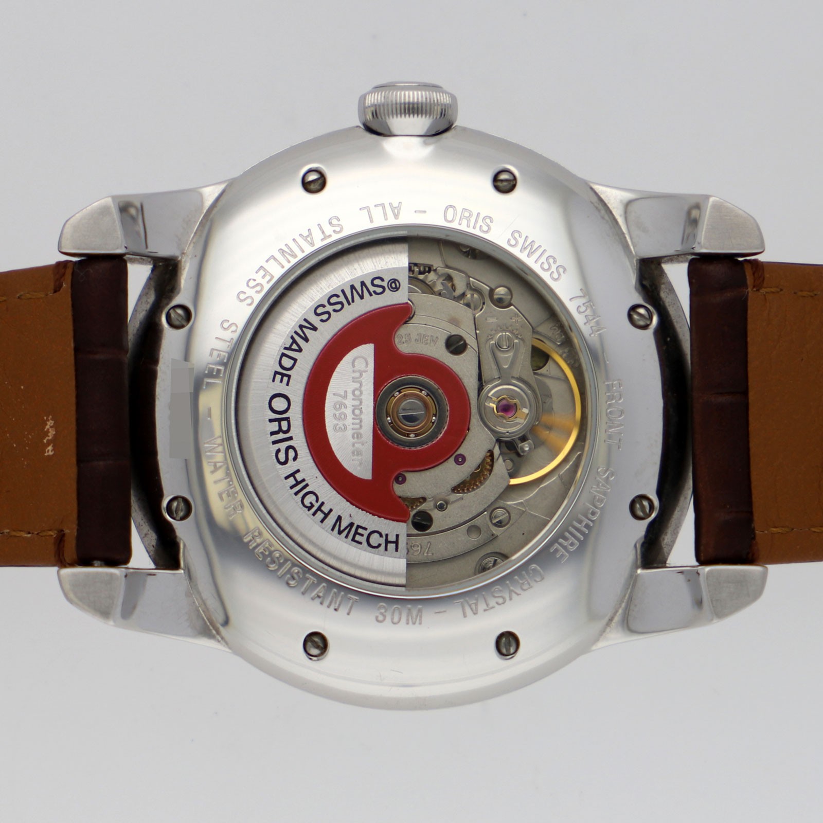 ORIS 7544 Artelier Silver Dial Automatic Stainless Steel Embossed Leather