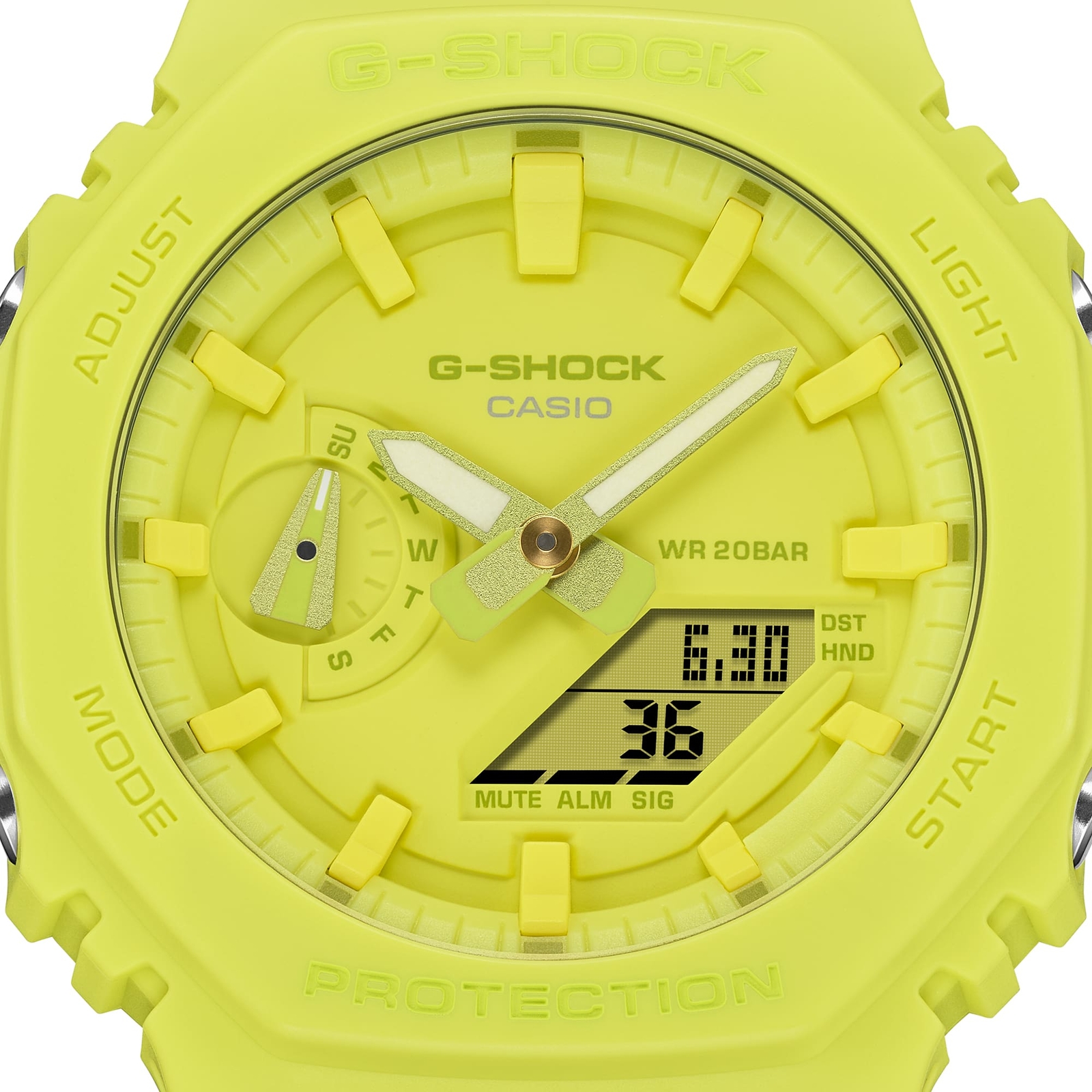 CASIO G-SHOCK GA-2100-9A9JF One Tone Series Analog Digital Watch Yellow 45.4mm