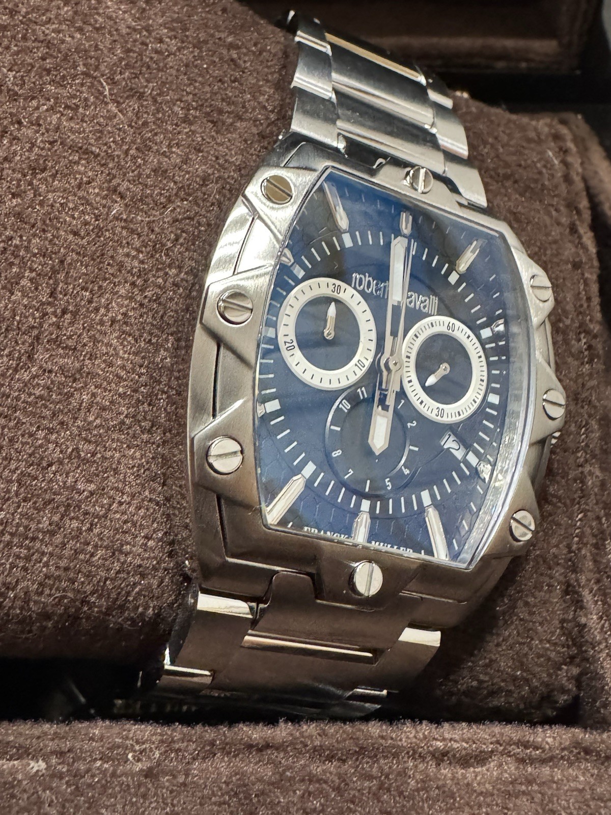 Roberto Cavalli by Franck Muller watch – GNT CHR SS BLU Men’s Watch NEW