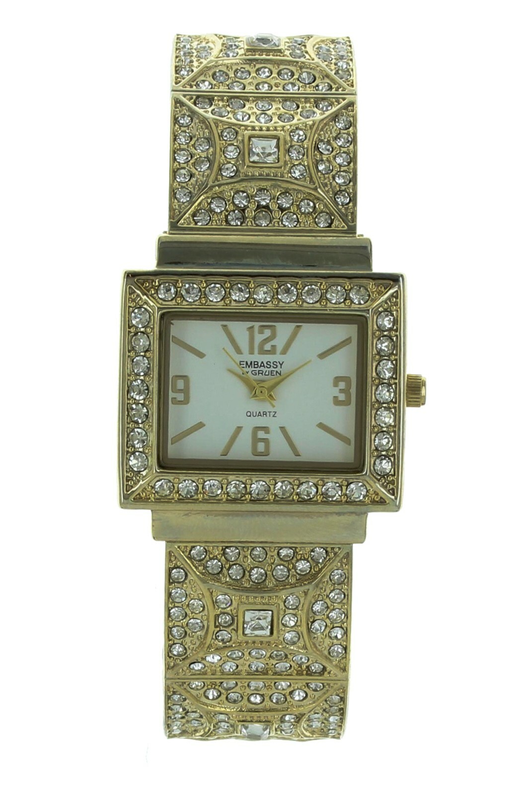 Ladies EMBASSY by GRUEN watch gold tone with Swarovski crystals