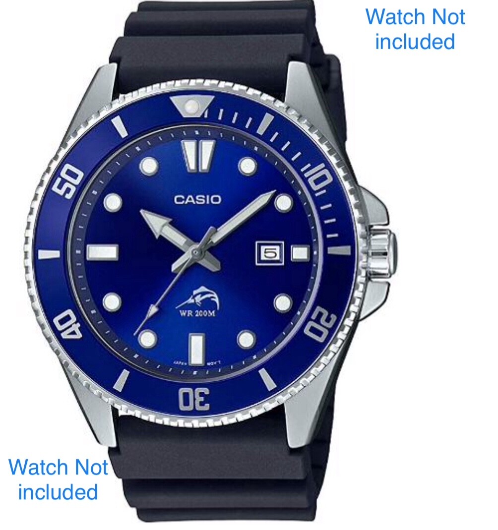 Genuine Casio Watch Band Diver MDV-106-1AV Rubber Strap and Spring Rods.