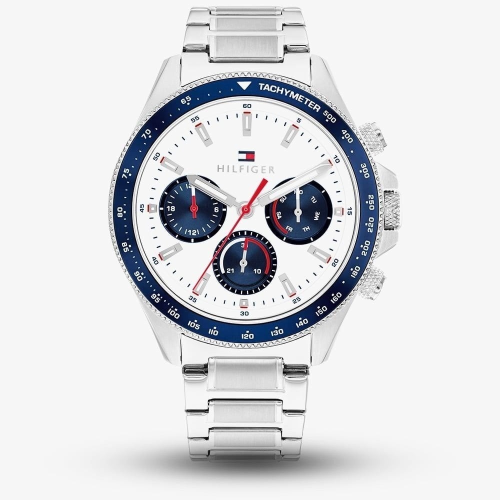 Tommy Hilfiger Men’s Clark Stainless Steel Chronograph White Dial Watch 1792238